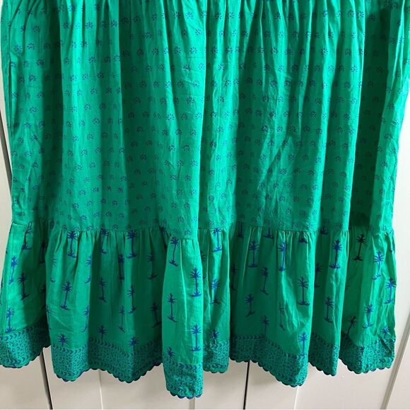 NWT LulaSoul Green 100% cotton Sequined Shift dress Palm‎ Tree Large - Picture 12 of 13